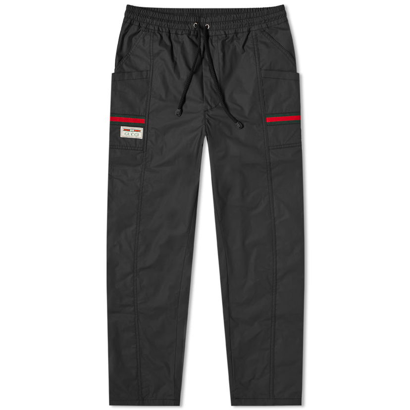 Cargo nohavice Gucci GRG Stripe Vintage Tech Pants Čierna | 604171-XDBCH-1043