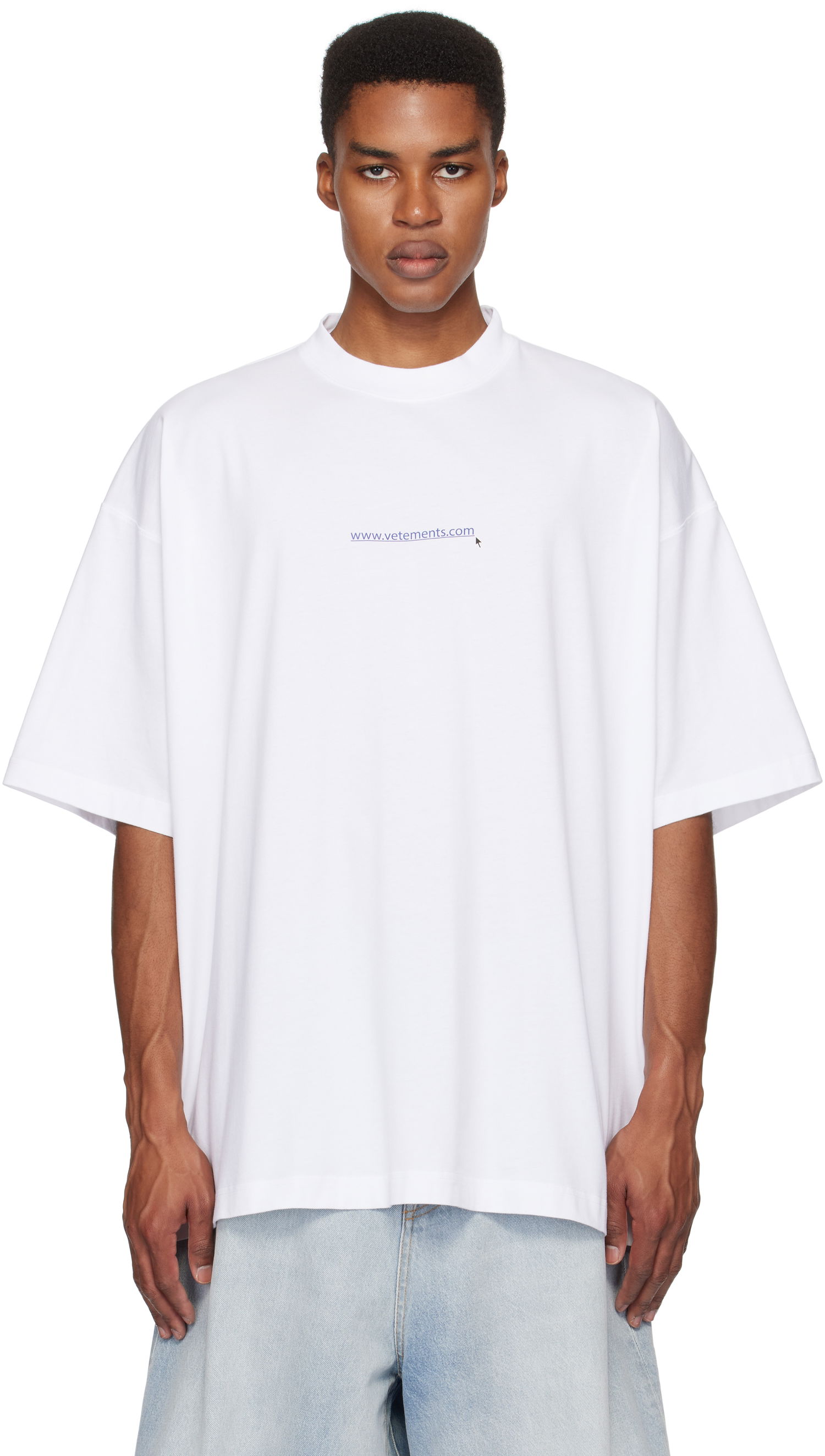 Tričko VETEMENTS Oversized T-Shirt Website Print Biela | UA66TR735W, 0