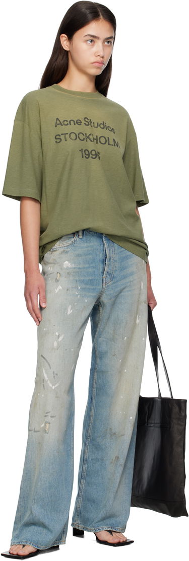 Džínsy Acne Studios Acne Studios 1981 U Paint Splatter Jeans Modrá | C00096-, 3