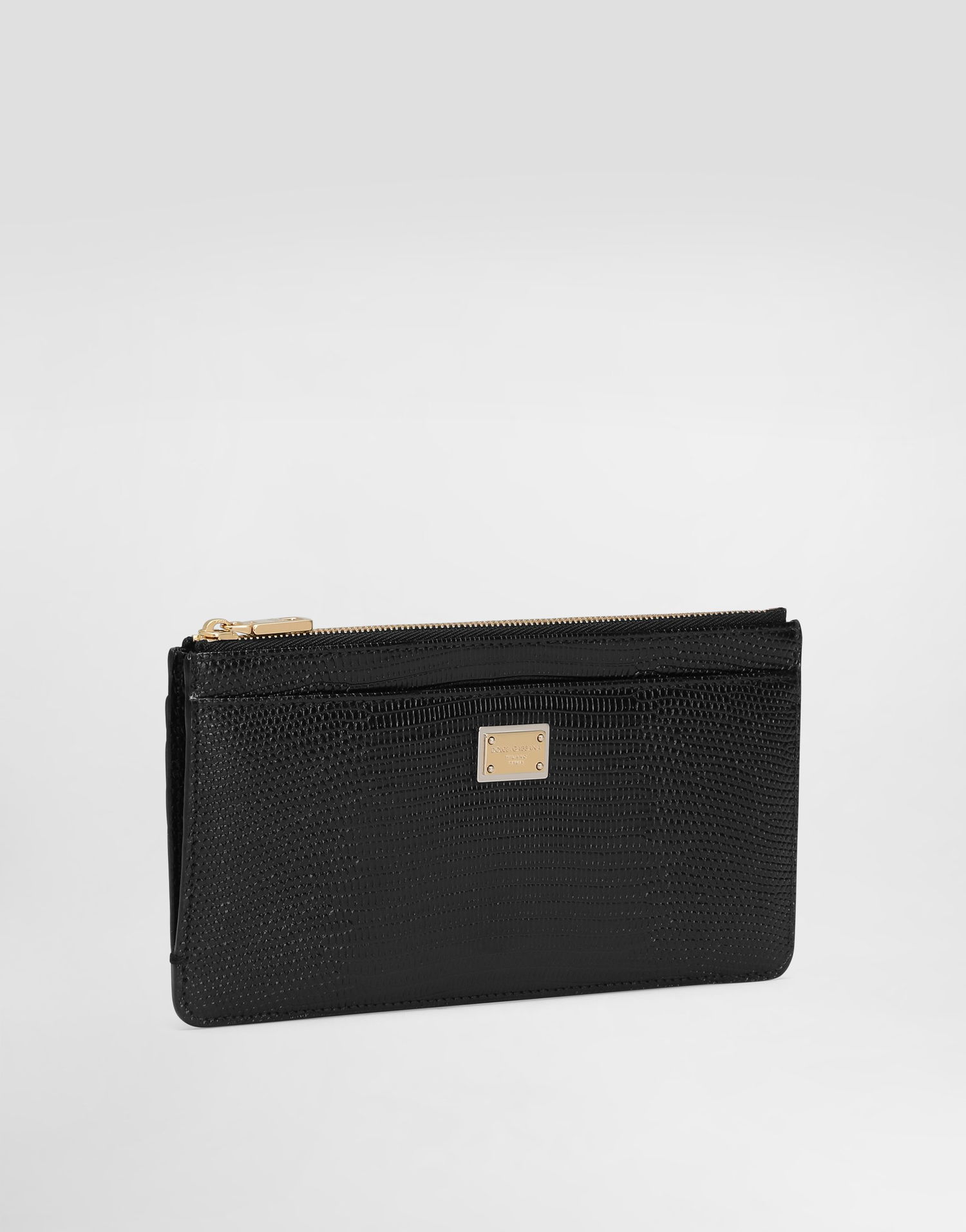 Peňaženka Dolce & Gabbana Dolce & Gabbana Iguana-Print Leather Card Holder Čierna | BI1265A109580999, 1