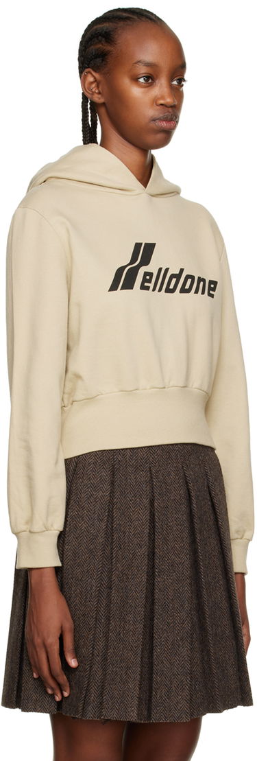 Mikina We11done Printed Cropped Hoodie Béžová | WD-TH3-22-865-W-BG, 1