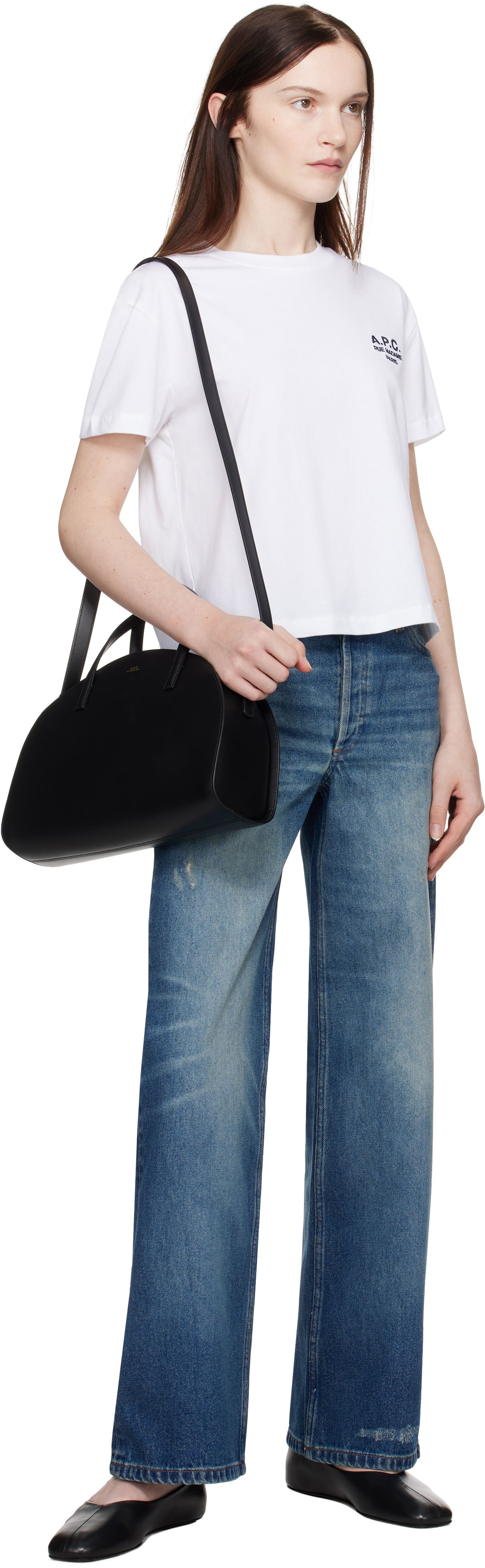 Demi-Lune Leather Tote Bag