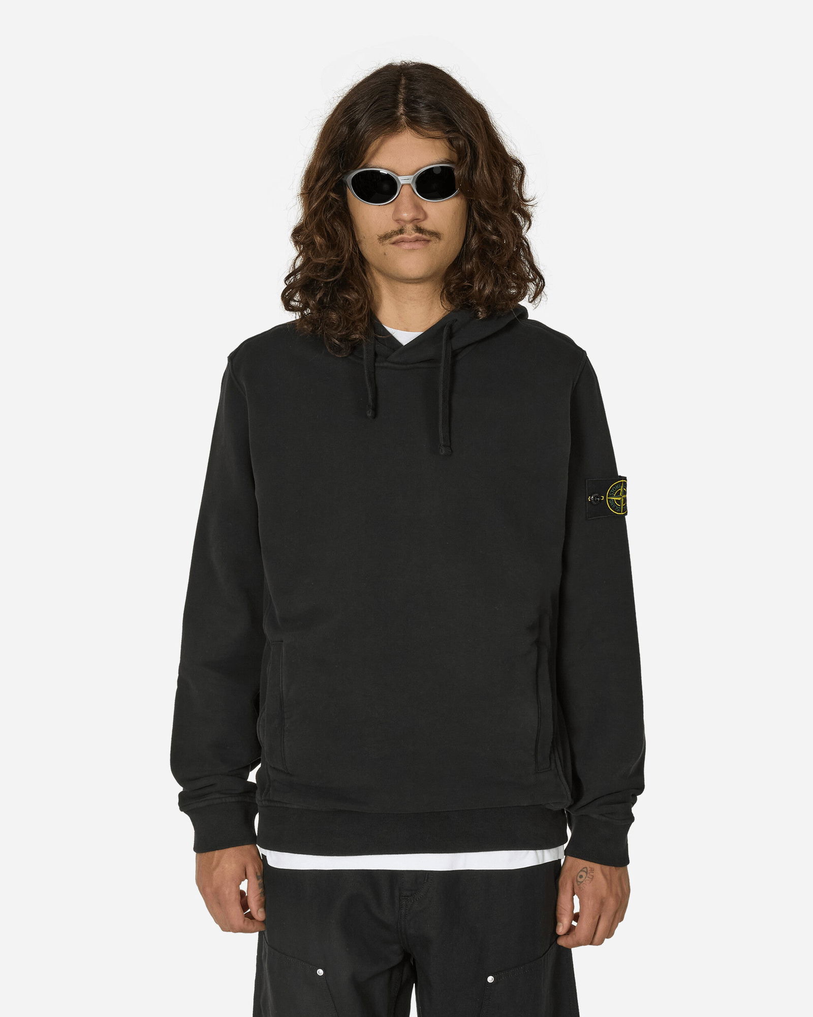 Garment Dyed Hooded Sweatshirt Black