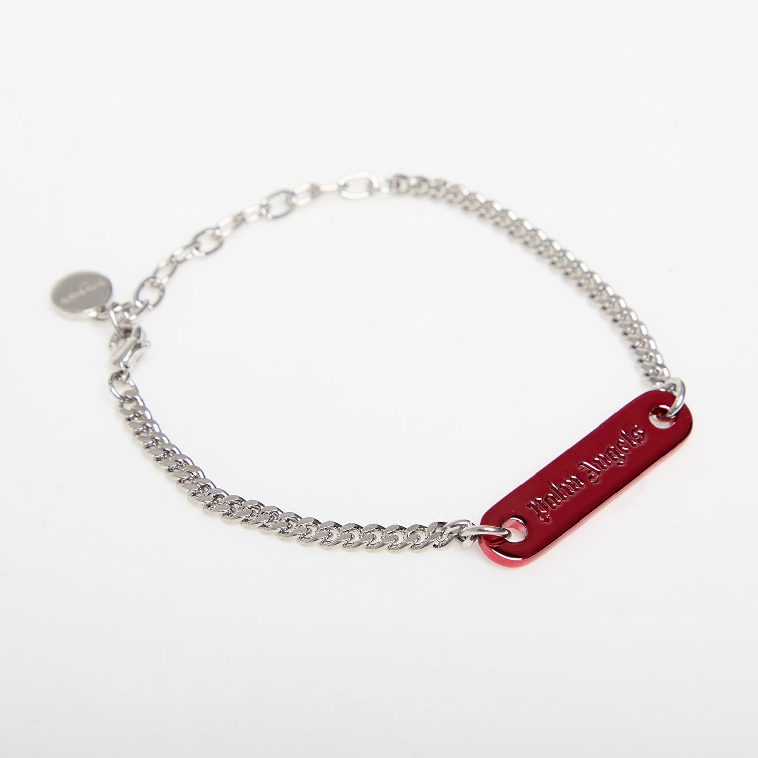 Náramok Palm Angels Logo Plate Bracelet Silver/ Red Universal Metalická | PMOA052S25MAT0017225, 0