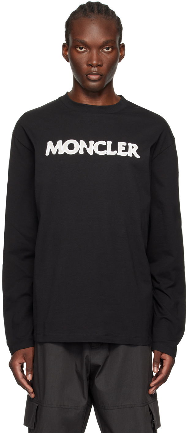 Tričko Moncler Black Logo Appliqué Long Sleeve T-Shirt Čierna | J20918D0000489AJS, 0