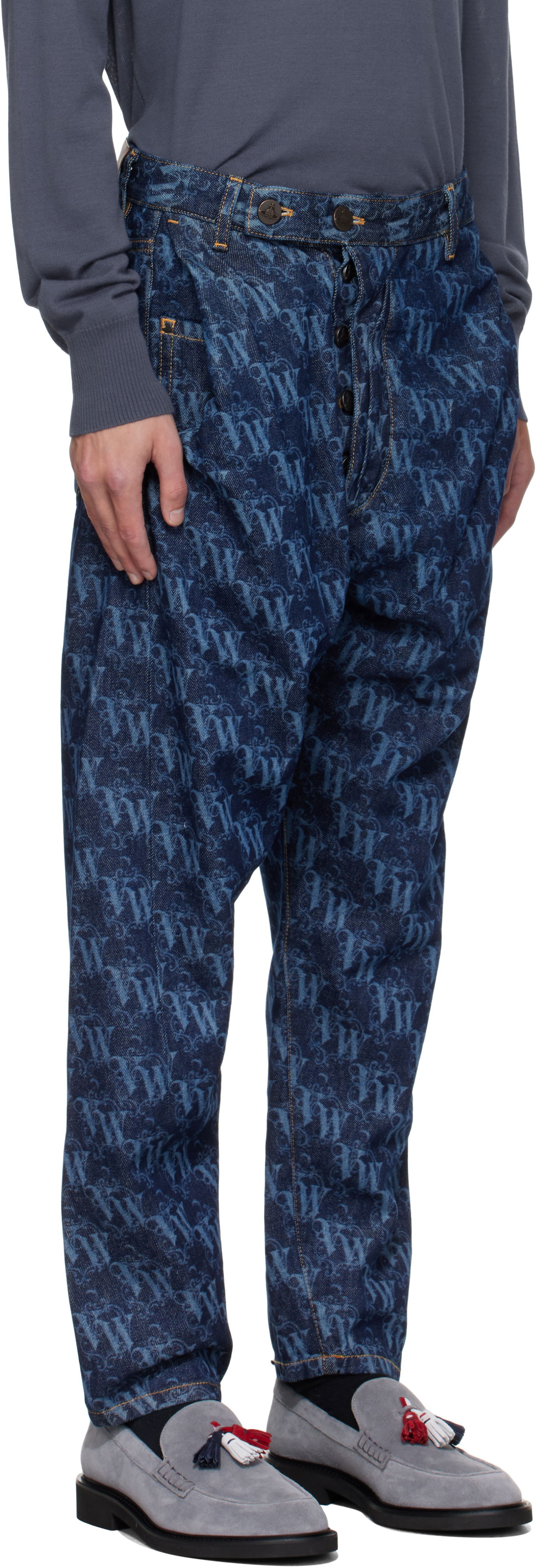 Džínsy Vivienne Westwood Vivienne Westwood Drunken Patterned Jeans Modrá | 3902000X-W014I-AAA-, 1