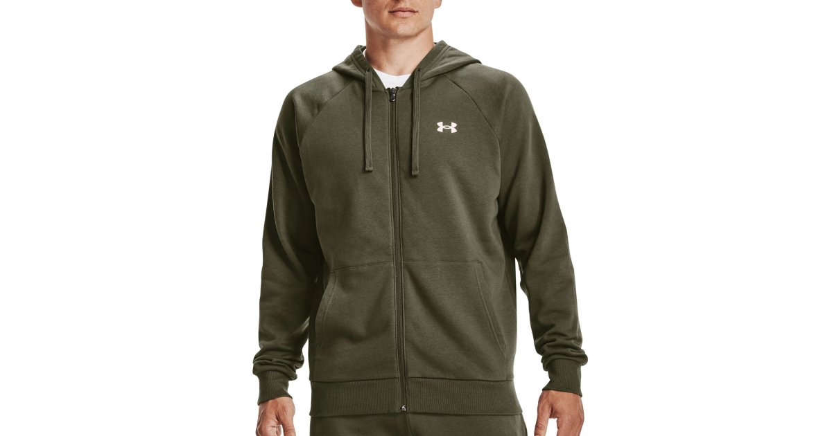 Mikina Under Armour Rival Cotton Full-Zip Hoodie Zelené | 1357106-390, 1