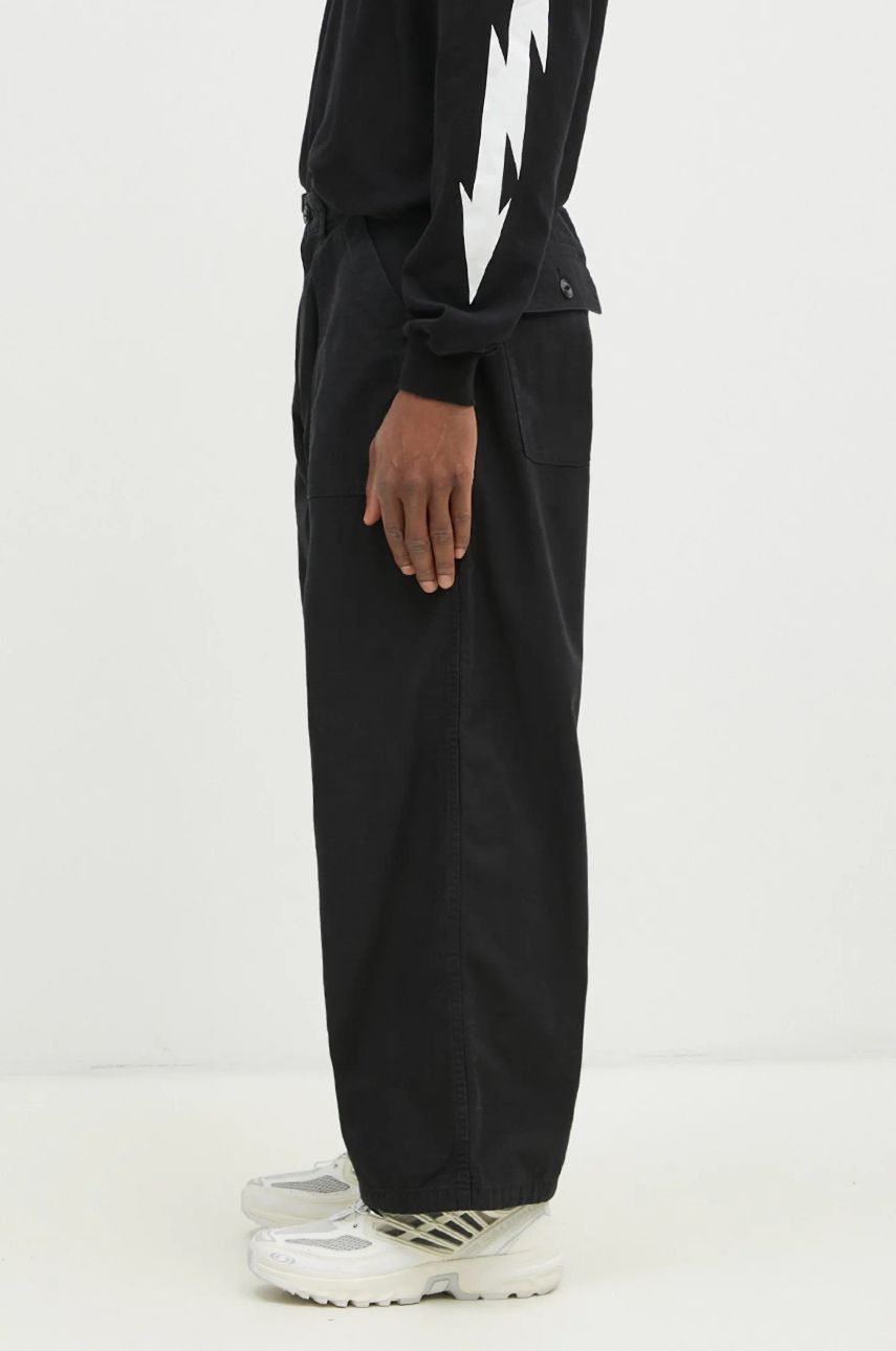 Cargo nohavice Neighborhood NEIGHBORHOOD Cotton Pleated Trousers Čierna | 242AQNH.PTM02, 1