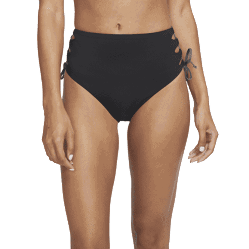 Plavky Nike Nike High-Waist Lace-Up Bikini Bottoms Čierna | NESSC274-001