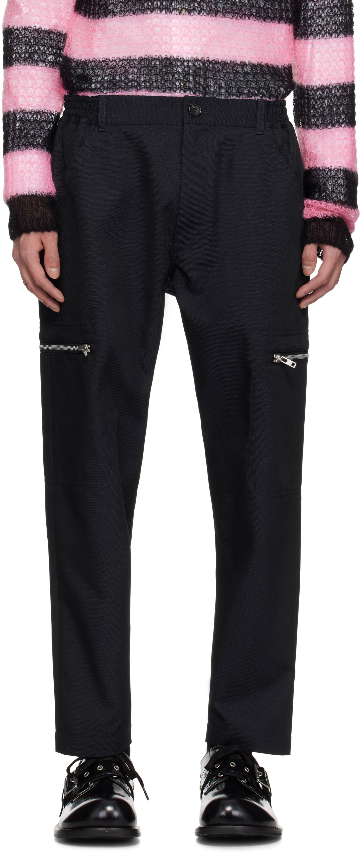 Cargo nohavice Comme des Garçons Homme Deux Irregular Pin Head Trousers Čierna | DO-P024-051, 0