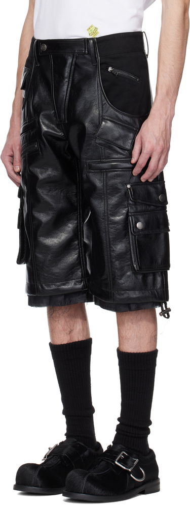 Šortky Martine Rose Martine Rose Faux-Leather Utility Shorts Čierna | 540LP02001, 3