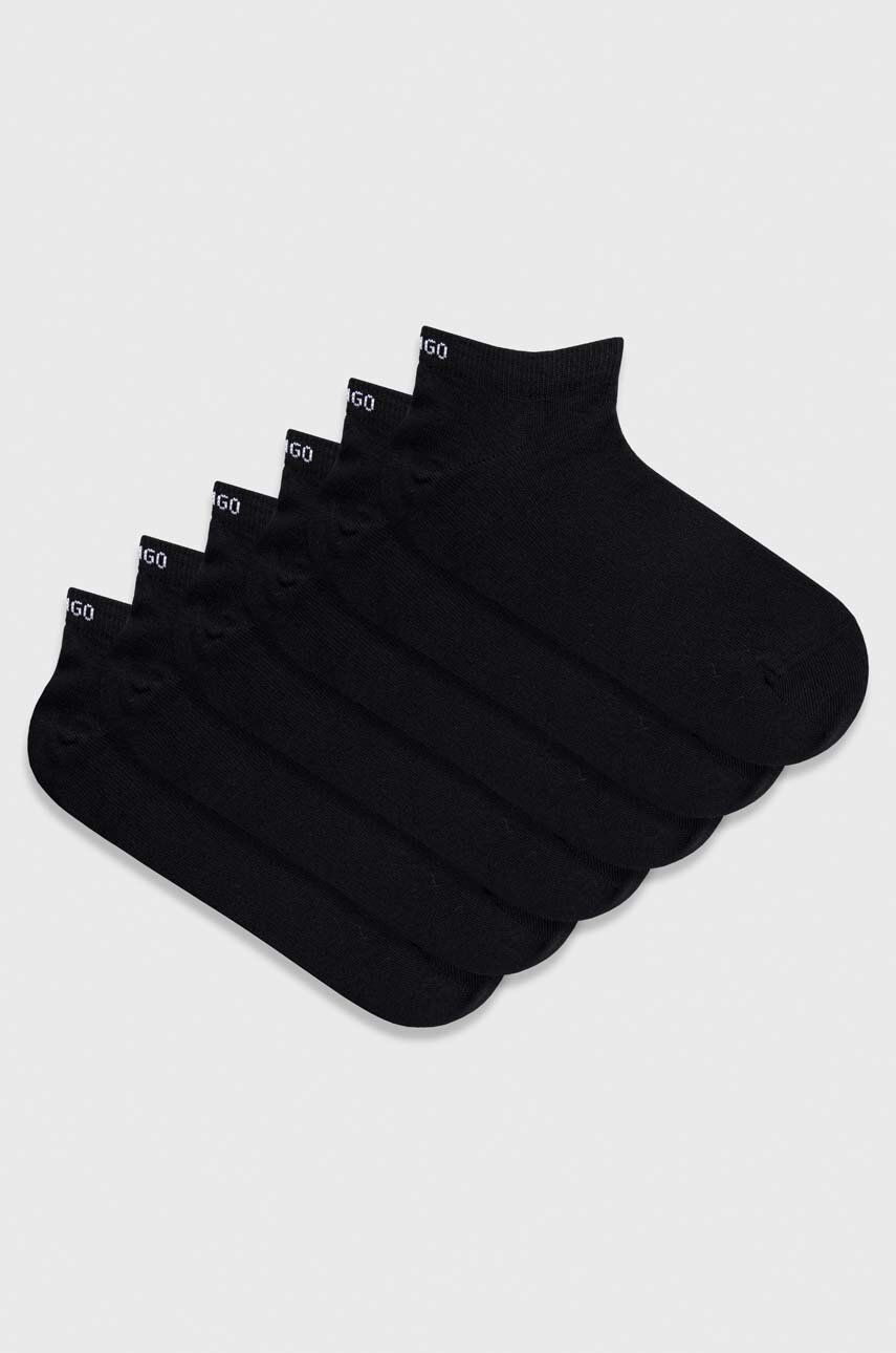 Ponožky BOSS Cotton Ankle Socks 6-pack Čierna | 50480223, 0