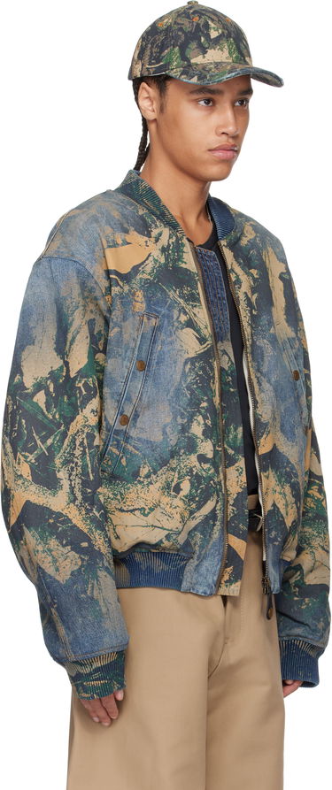 Bomber bunda Acne Studios Acne Studios Printed Denim Bomber Jacket Modrá | B90807-, 1