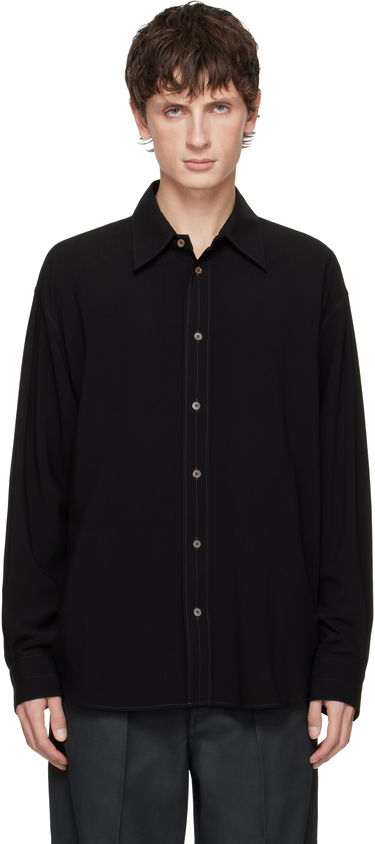 Košeľa LEMAIRE Long-Sleeve Relaxed Shirt with Contrast Stitching Čierna | SH1206 LF1286, 0