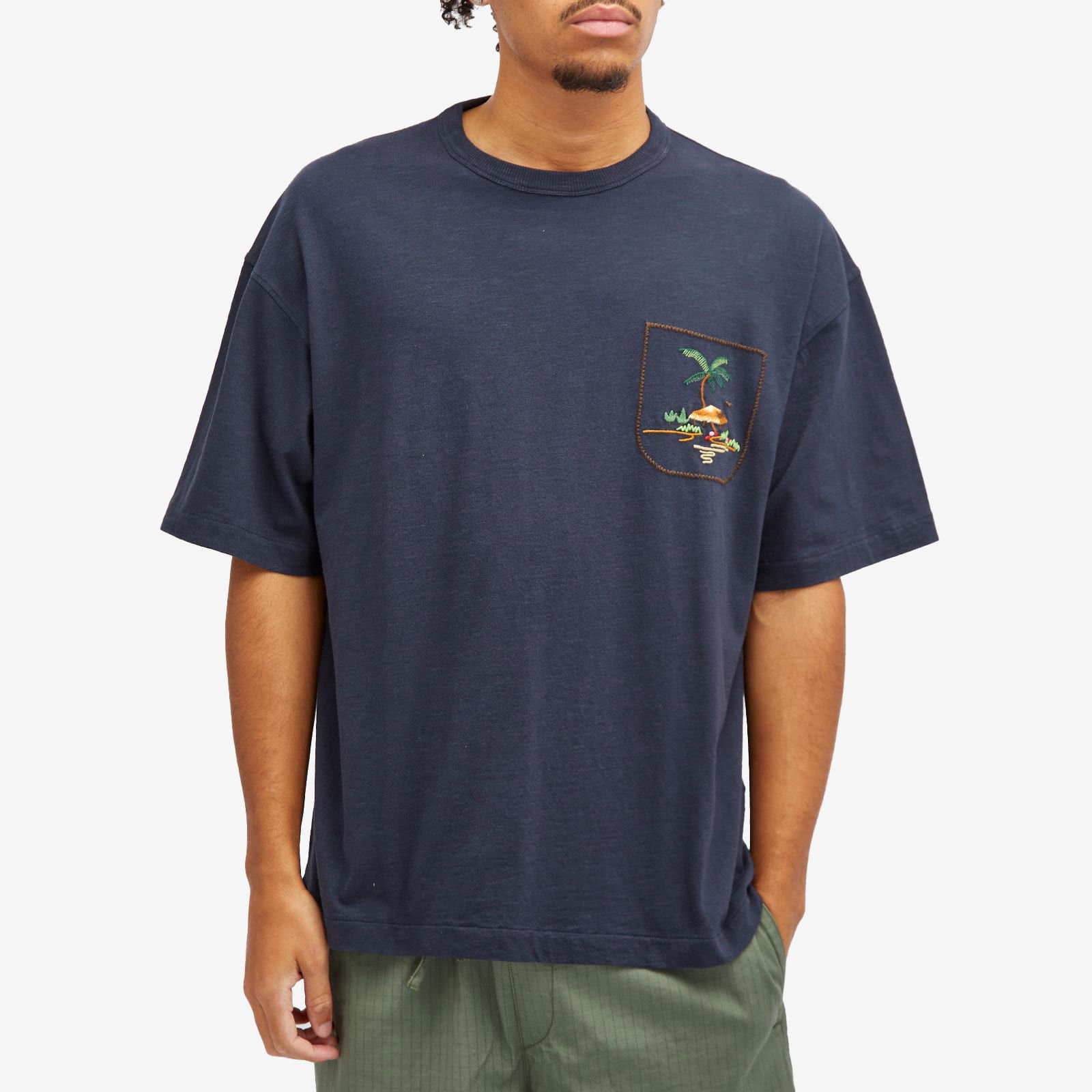 Embroidered Triple T-Shirt with Pocket