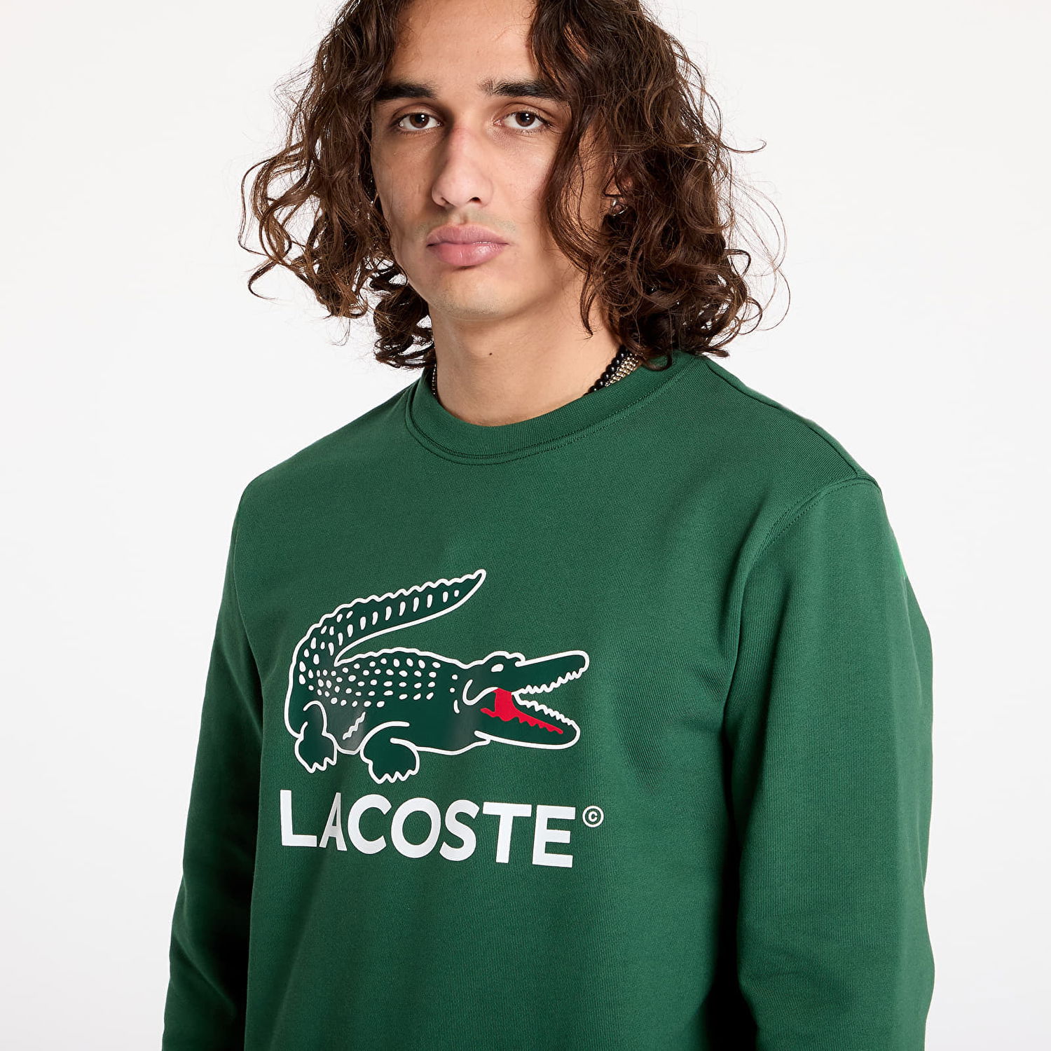 Mikina Lacoste Green Crocodile Print Sweatshirt Zelené | SH1281_132, 1