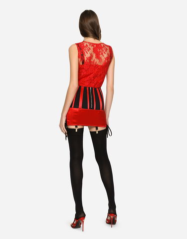 Tielko Dolce & Gabbana Dolce & Gabbana Lace Top 38 Červená | F772CTHLMU0R2254, 2