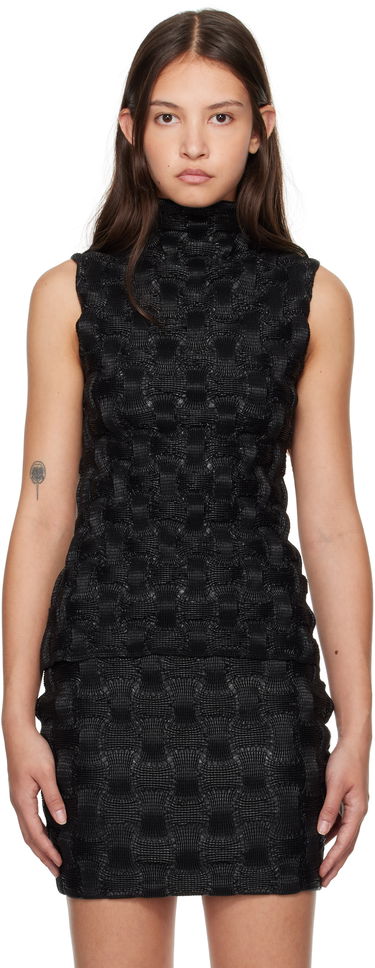 Šaty Nanushka Harriet Vegan Leather Mock Neck Top Čierna | NW24FWTP32400, 0
