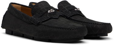 Tenisky a topánky Versace Embossed Leather Driver Loafers Čierna | 1013960_1A12292, 3