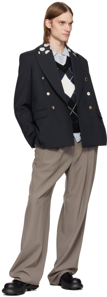 Bunda Charles Jeffrey Loverboy Charles Jeffrey LOVERBOY Edinburgh Pinstripe Double-Breasted Blazer Čierna | 54020101, 3
