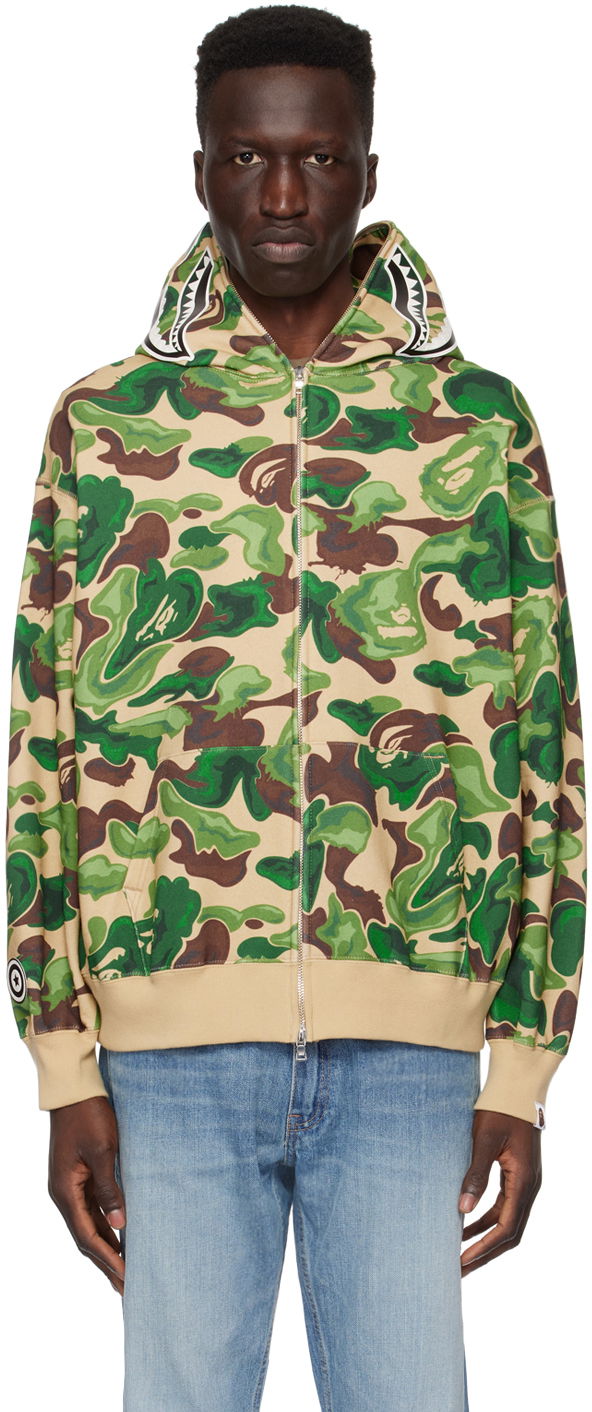 Mikina BAPE Art Camo Shark Hoodie Zelené | 001ZPJ801055I, 0