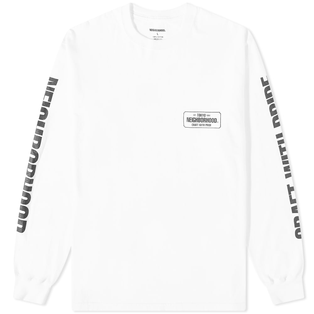 Tričko Neighborhood Long Sleeve NH-1 Tee Biela | 231PCNH-LT01-WHT, 0