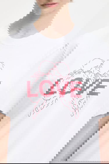 Tričko Fiorucci Kissing Angels Love Print Regular T-Shirt Biela | W25FWJTS001CJ01WH03, 3