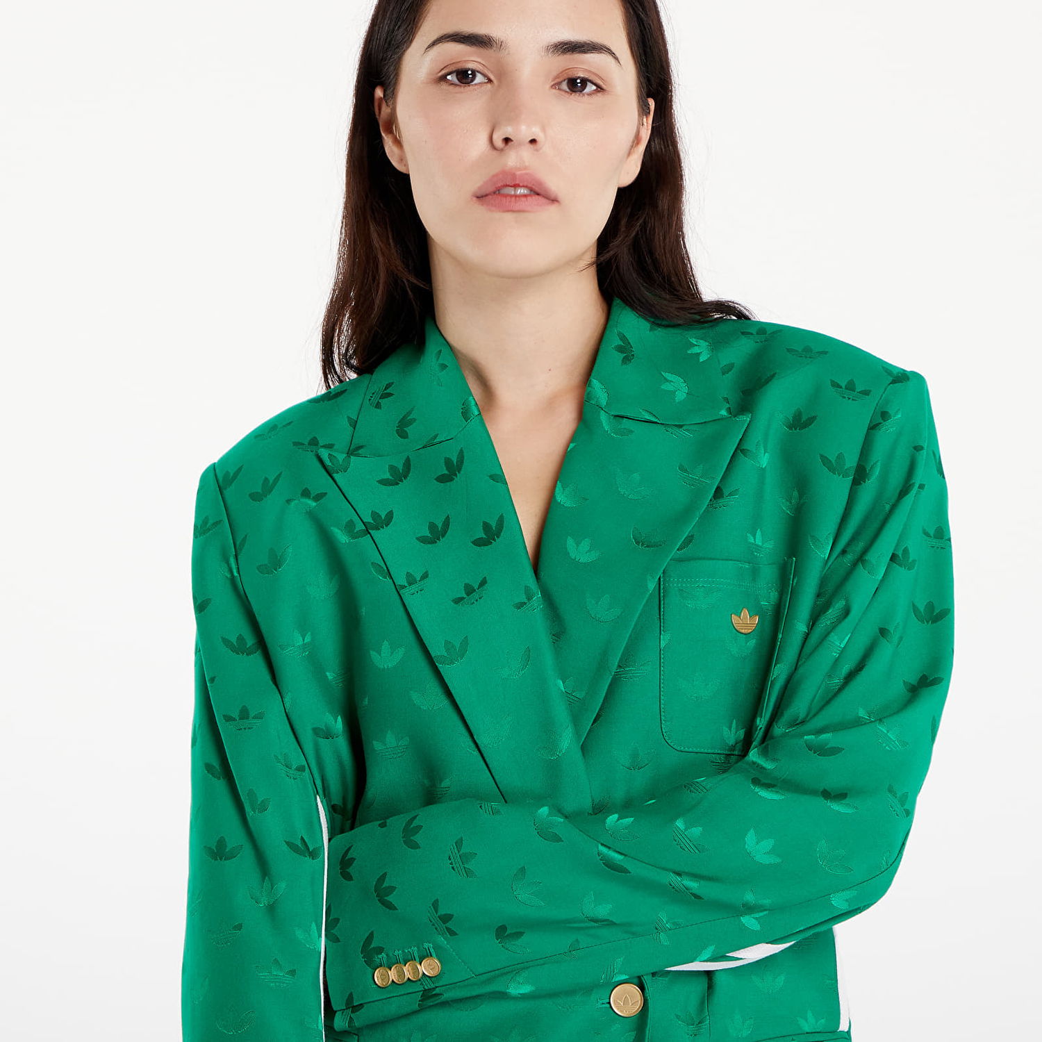 Bunda adidas Originals Premium Woven Jaquard Blazer Green Zelené | IX0944, 1