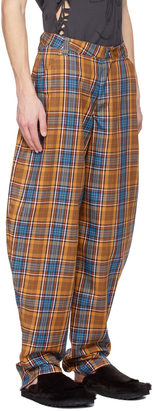 Nohavice Collina Strada Collina Strada GRR Plaid Trousers Oranžová | XX6428, 1