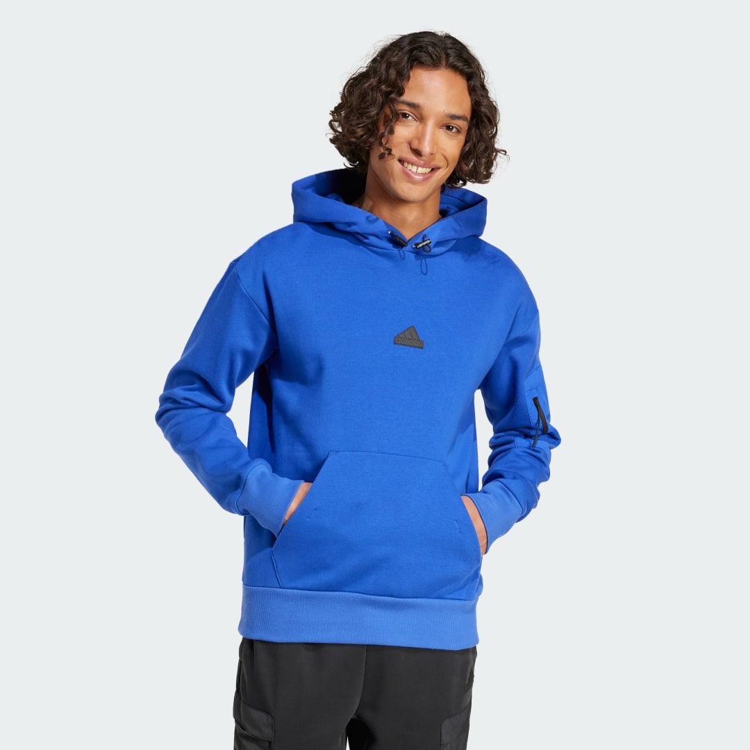 Mikina adidas Performance City Escape Fleece Hoodie Modrá | IY1519, 0