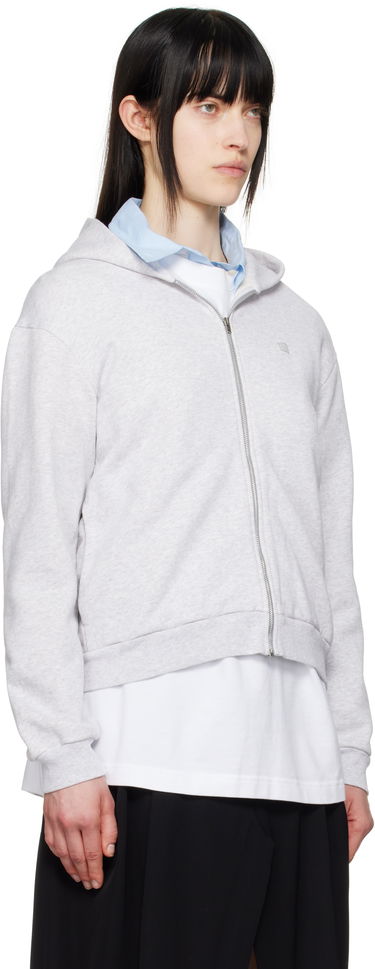Mikina Acne Studios Acne Studios Zip-Up Hoodie Šedá | CI0184-, 4