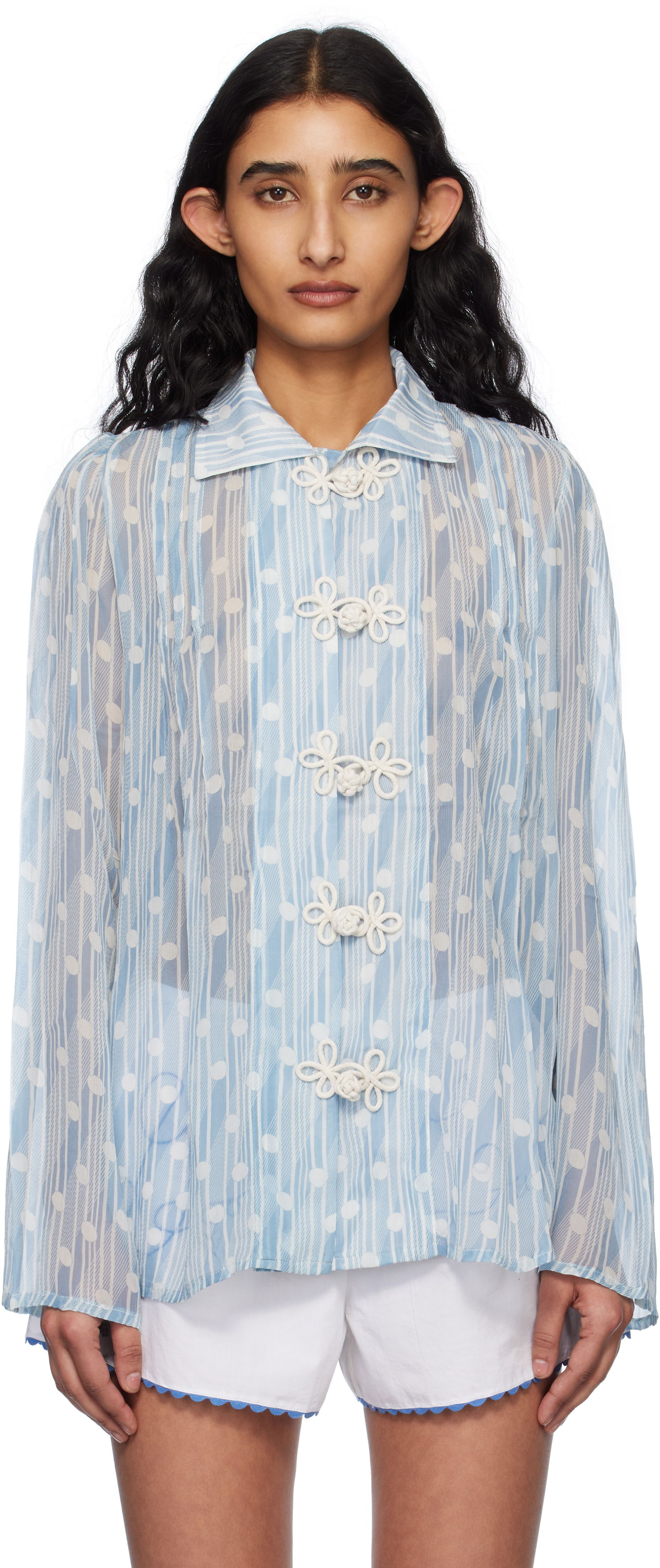 Košeľa Bode Bode Meridian Print Blouse Modrá | WRS25SH031, 0