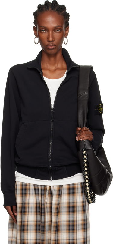 Bunda Stone Island Stone Island Organic Cotton Fleece Jacket Čierna | K2S15 6100063 S0051, 0