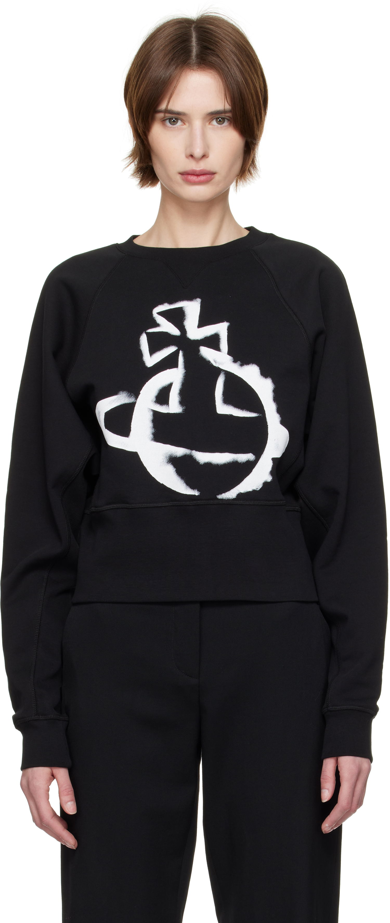 Sveter Vivienne Westwood Vivienne Westwood Stencil Orb Sweatshirt Čierna | 1I01000Y-J006O-, 0