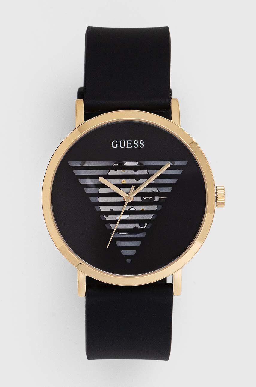 Hodinky GUESS Gold Tone Case Black Silicone Watch Čierna | GW0503G1, 0