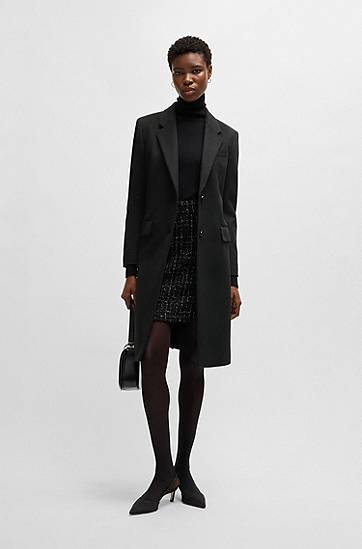 Kabáty BOSS Slim-Fit Virgin Wool and Cashmere Coat Čierna | 50501019, 1
