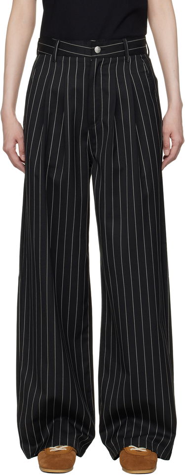 Nohavice Carhartt WIP Work In Progress Seaton Pinstripe Wide-Leg Trousers Čierna | I034450 2MBXX, 0