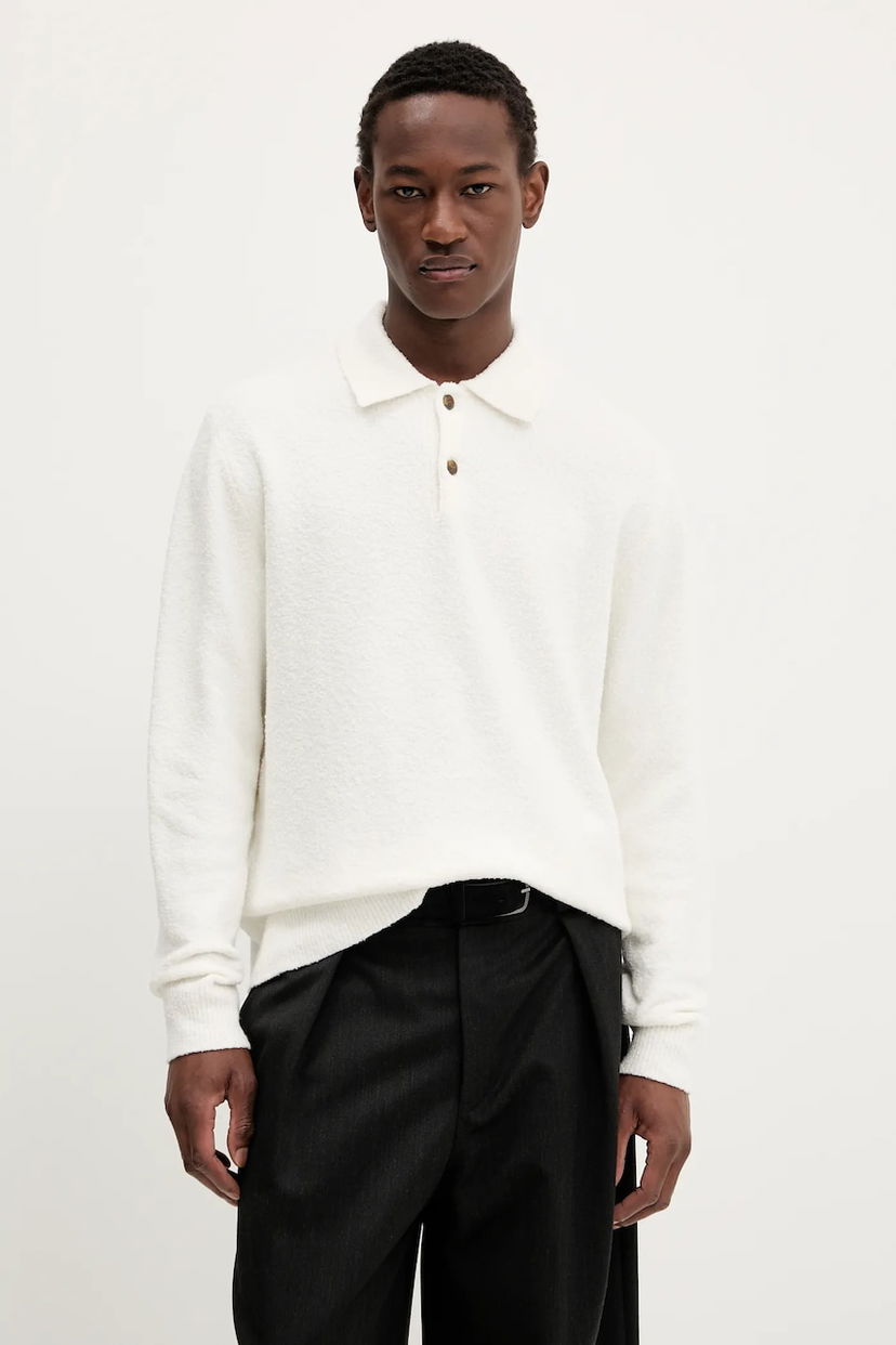 Sveter Samsoe Samsoe Samsoe Samsoe Wool Blend Polo Sweater Biela | M24100093