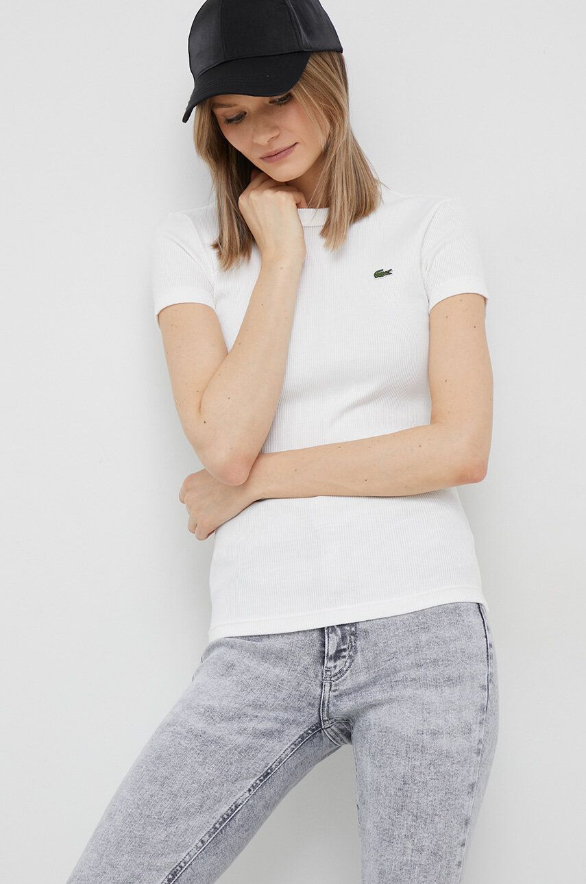 Tričko Lacoste Slim Fit Organic Cotton T-Shirt Biela | TF5538, 0