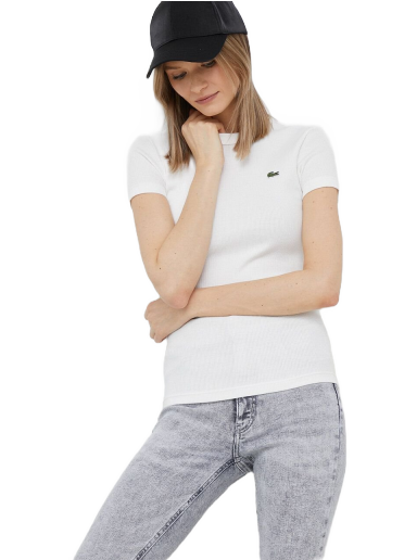 Tričko Lacoste Slim Fit Organic Cotton T-Shirt Biela | TF5538