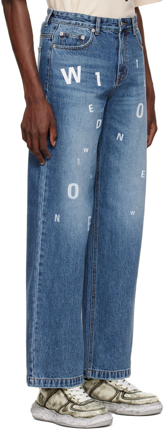 Džínsy We11done Printed Jeans Modrá | WD-DP3-22-386-M-NV, 1