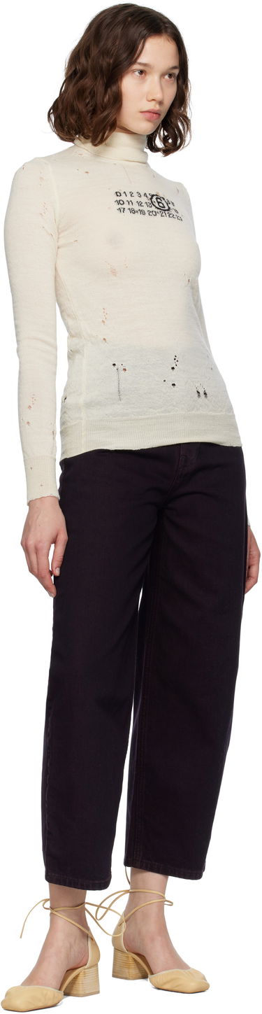 Sveter Maison Margiela MM6 Maison Margiela Distressed Wool Turtleneck Béžová | S52HA0299 M13134, 3