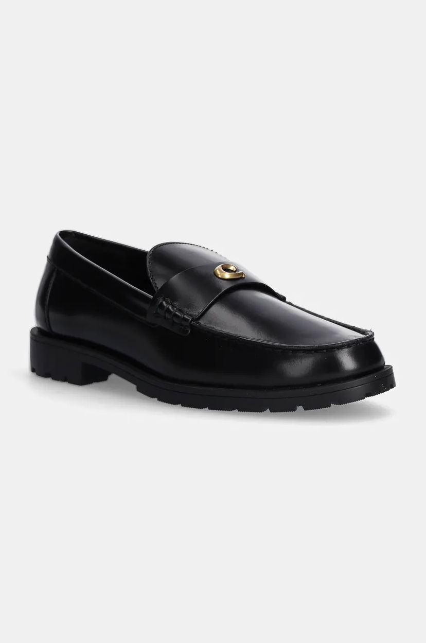 Tenisky a topánky Coach Jocelyn Leather Flat-Heel Loafers Čierna | CW980.BLK