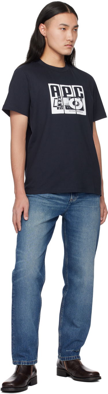 Tričko A.P.C. Graphic Print Cotton T-Shirt Navy | COBQX-M26485, 3