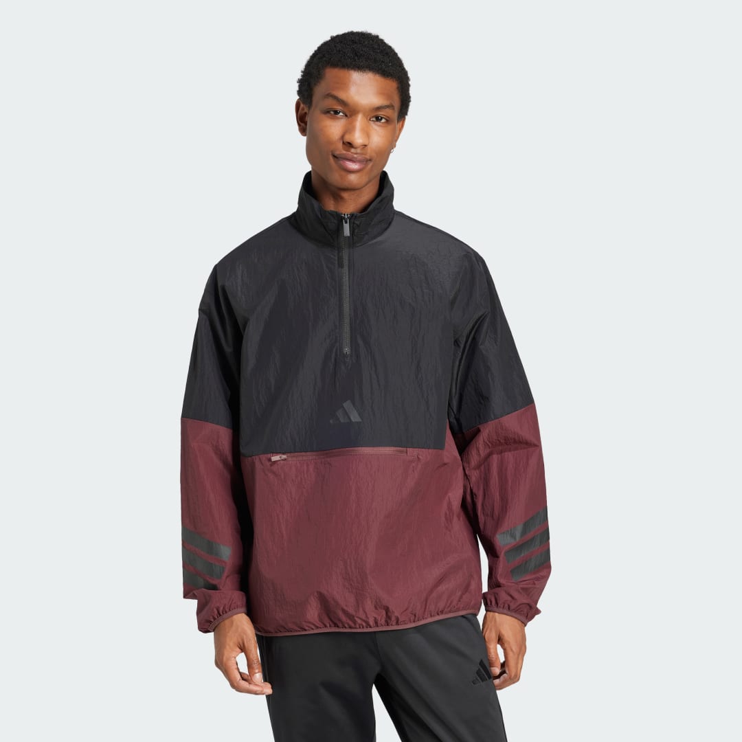 Vetrovka adidas Performance Woven Half-Zip Jacket Červená | JD4928, 0