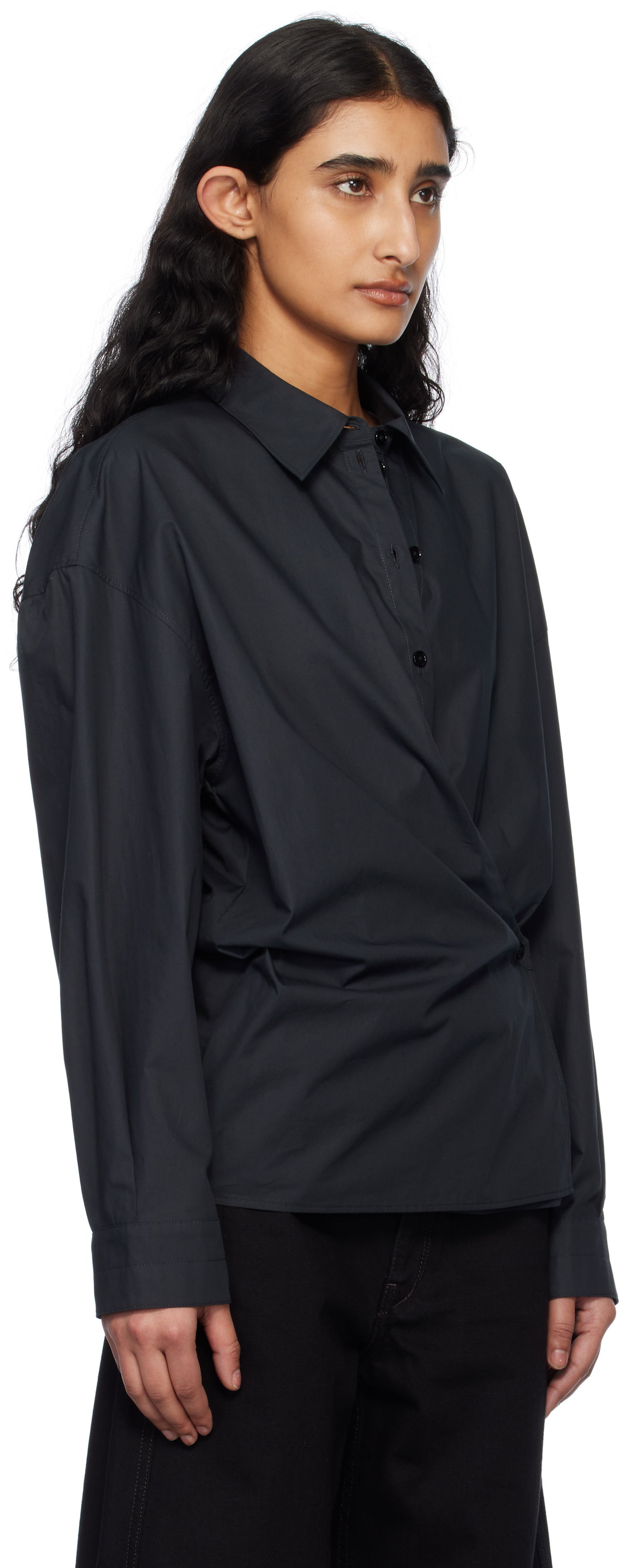 Košeľa LEMAIRE Lemaire Straight Collar Twisted Shirt Navy | SH1141 LF588, 1