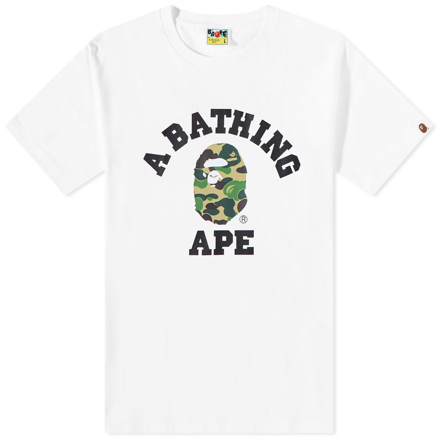 Tričko BAPE ABC Camo College T-Shirt White Green Biela | 001TEJ302005L-WGN, 0