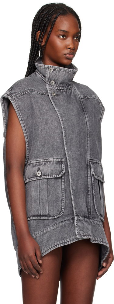Vesta JW Anderson JW Anderson Oversized Sleeveless High Neck Vest Šedá | DJ0037-PG1745, 1