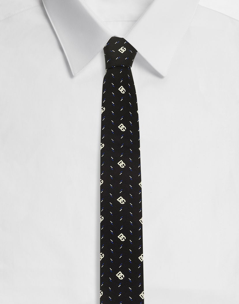 Doplnky Dolce & Gabbana Dolce & Gabbana Logo Pattern Tie Čierna | GT149EG0WPUX0800
