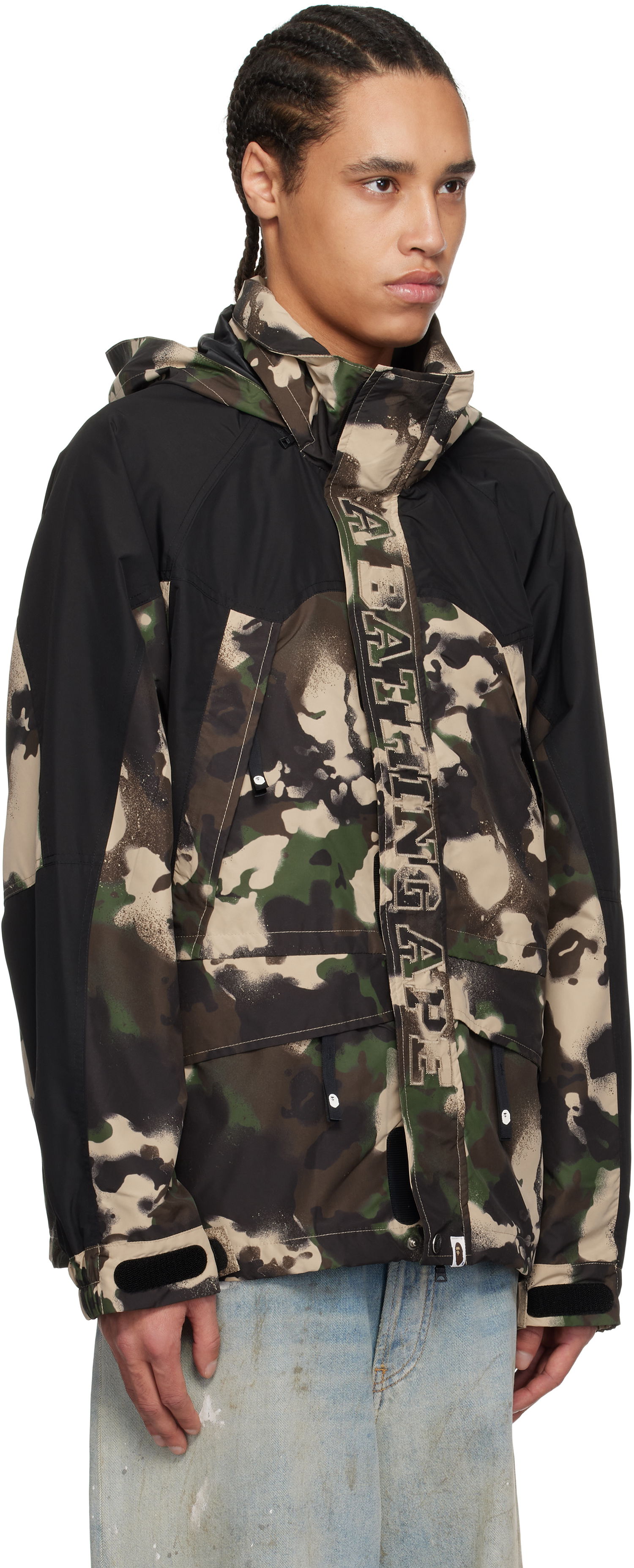 Vetrovka BAPE A Bathing Ape Map Camo Snowboard Jacket Zelené | 001LJL301313M, 1